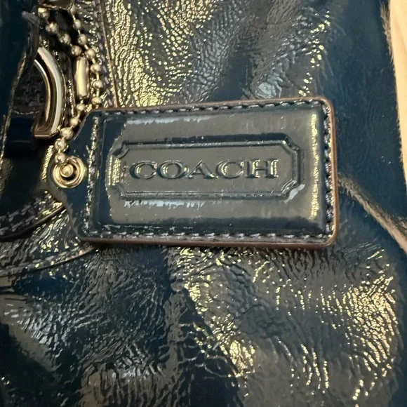 Coach Madison Sabrina Midnight Blue Patent Leather Satchel Bag - Picture 4 of 12